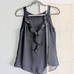 ⭐Black Kobi Halperin Ruffle Front Tank Top Small⭐